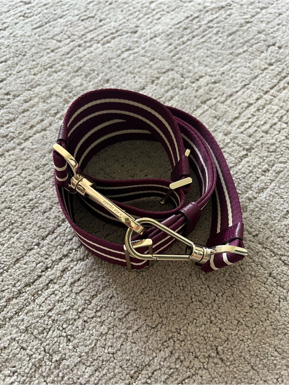 Kate Spade Striped Plum Replacement Strap with Gold Hardware